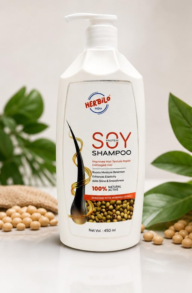 India Soy Protein Shampoo with Moringa Extract - 450ml | 100% Natural
